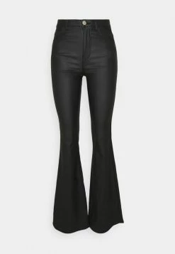 ONLY Tall ONLHELLA LIFE HIGHWAISTED COATED - Flared Jeans - Black -ONLY Tall Shop bd9f6efe083e4a4c8125001e6e0639bf