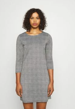 ONLY Tall ONLBRILLIANT CHECK DRESS - Jersey Dress - Black/cloud Dancer