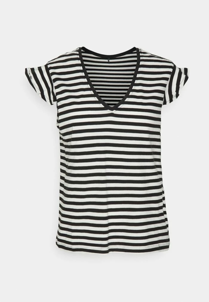 ONLY Tall ONLMAY STRIPE FRILL 2 PACK - Print T-shirt - Cloud Dancer/black 4 ONLY Tall ONLMAY STRIPE FRILL 2 PACK - Print T-shirt - Cloud Dancer/black - Image 2