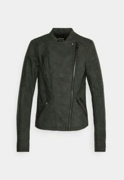 ONLY Tall ONLAVA BIKER - Faux Leather Jacket - Black