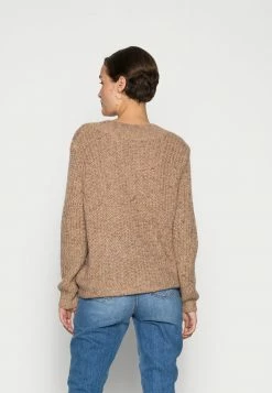 ONLY Tall ONLBRITNEY V NECK - Jumper - Ginger Root/white Melange -ONLY Tall Shop d52ef2d89c1841938f8eca2d885ce8dc