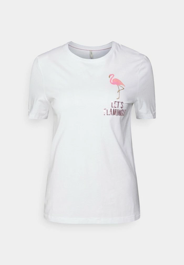ONLY Tall ONLKITA FLAMINGLE BOX - Print T-shirt - Bright White 3 ONLY Tall ONLKITA FLAMINGLE BOX - Print T-shirt - Bright White