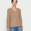 ONLY Tall ONLBRITNEY V NECK - Jumper - Ginger Root/white Melange -ONLY Tall Shop db6fc3316d76422c9cf840714b9d9839