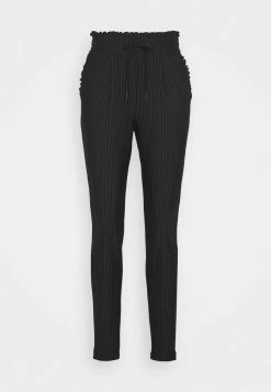 ONLY Tall ONLPOPTRASH PINSTRIPE FRILL PANT - Trousers - Black -ONLY Tall Shop deb417274968461aba3d91c2ebc8917a