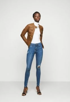 ONLY Tall ONLBANDIT BIKER - Faux Leather Jacket - Cognac -ONLY Tall Shop df829cf5e4f9401ebd99d04ef0b5bef4