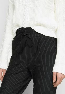 ONLY Tall ONLPOPTRASH PINSTRIPE FRILL PANT - Trousers - Black/white -ONLY Tall Shop e45e1e83ac794a139c1b614b15e84aa4