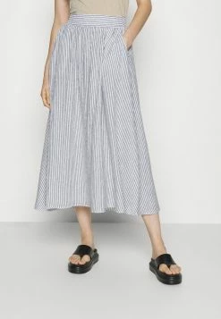 ONLY Tall ONLLINETTE LINEN SKIRT - A-line Skirt - White Stripes/light Blue -ONLY Tall Shop eac8d860411c4783b7ce238815879156