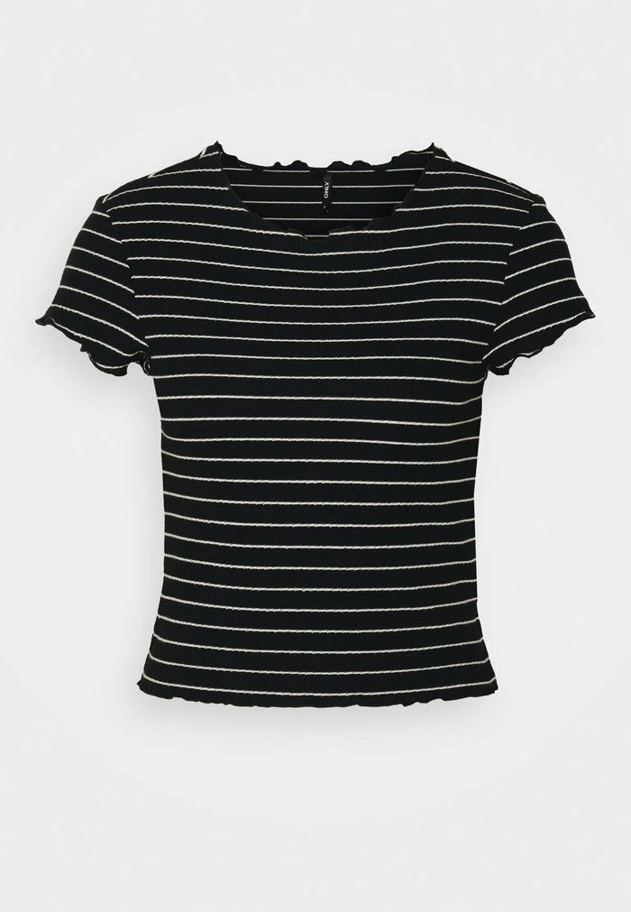 ONLY Tall ONLANITS CROPPED - Print T-shirt - Black/antique White 3 ONLY Tall ONLANITS CROPPED - Print T-shirt - Black/antique White