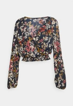 ONLY Tall ONLPELLA WRAP SMOCK MIX - Long Sleeved Top - Night Sky/wild Flowers -ONLY Tall Shop ec6a16146d0746c8b98e8e2e27b412ef
