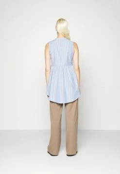 ONLY Tall ONLANNA HIGH LOW - Top - Blue-grey/off-white -ONLY Tall Shop ecc347067701459fbcce6ae283ba6e10