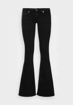 ONLY Tall ONLCORAL ANKLE SLIT - Flared Jeans - Black Denim