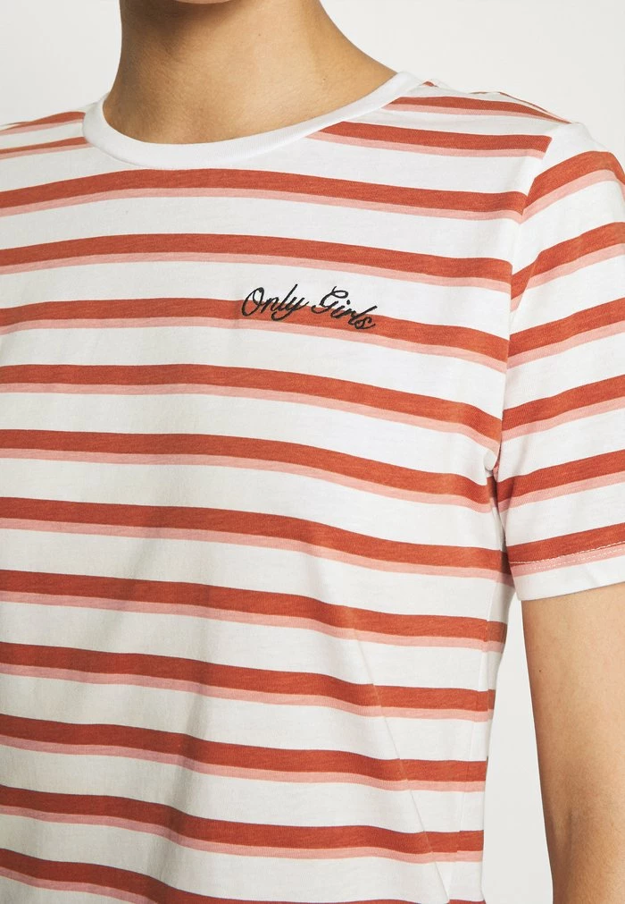 ONLY Tall ONLINC LIFE O-NECK STRIPE TEE - Print T-shirt - White/rosette/bombay Brown 7 ONLY Tall ONLINC LIFE O-NECK STRIPE TEE - Print T-shirt - White/rosette/bombay Brown - Image 5