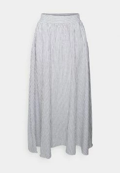 ONLY Tall ONLLINETTE LINEN SKIRT - A-line Skirt - White Stripes/light Blue -ONLY Tall Shop fbcf1cd666c84c27bd10fe4f67a5c35f