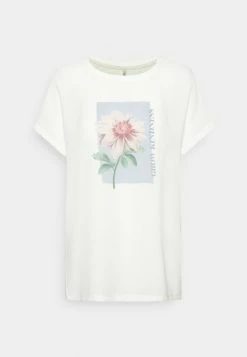 ONLY Tall ONLDINA BLOOM BOX - Print T-shirt - Cloud Dancer
