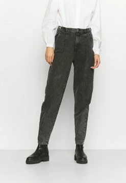 ONLY Tall ONLLIVA STRAP LIFE SLOUCHY - Relaxed Fit Jeans - Dark Grey Denim